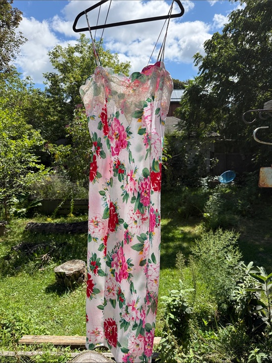 Victoria's Secret Dresses & Skirts - Vintage Victoria's Secret Gold Label Floral Slip Dress Nightgown Lace Large